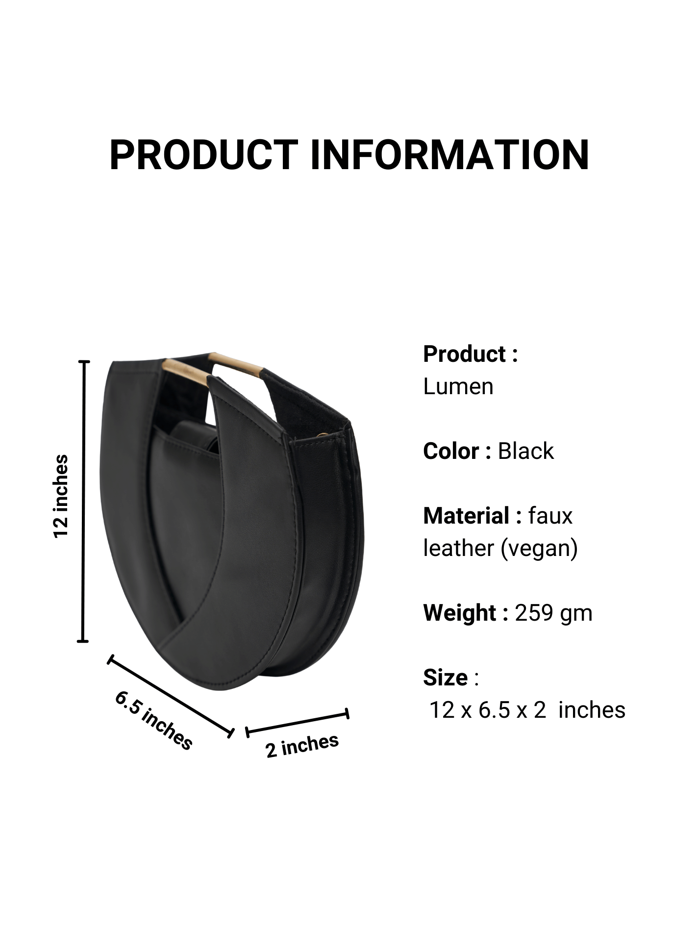 Black Lumen Handbag