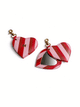 Stripe Heart Mirror Bag Charm