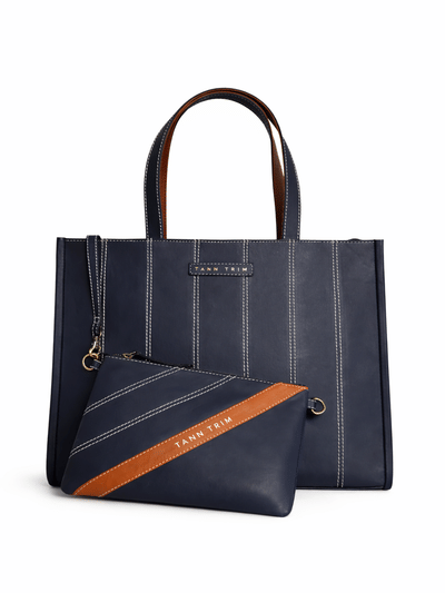 The Stacker Tote- Navy Blue