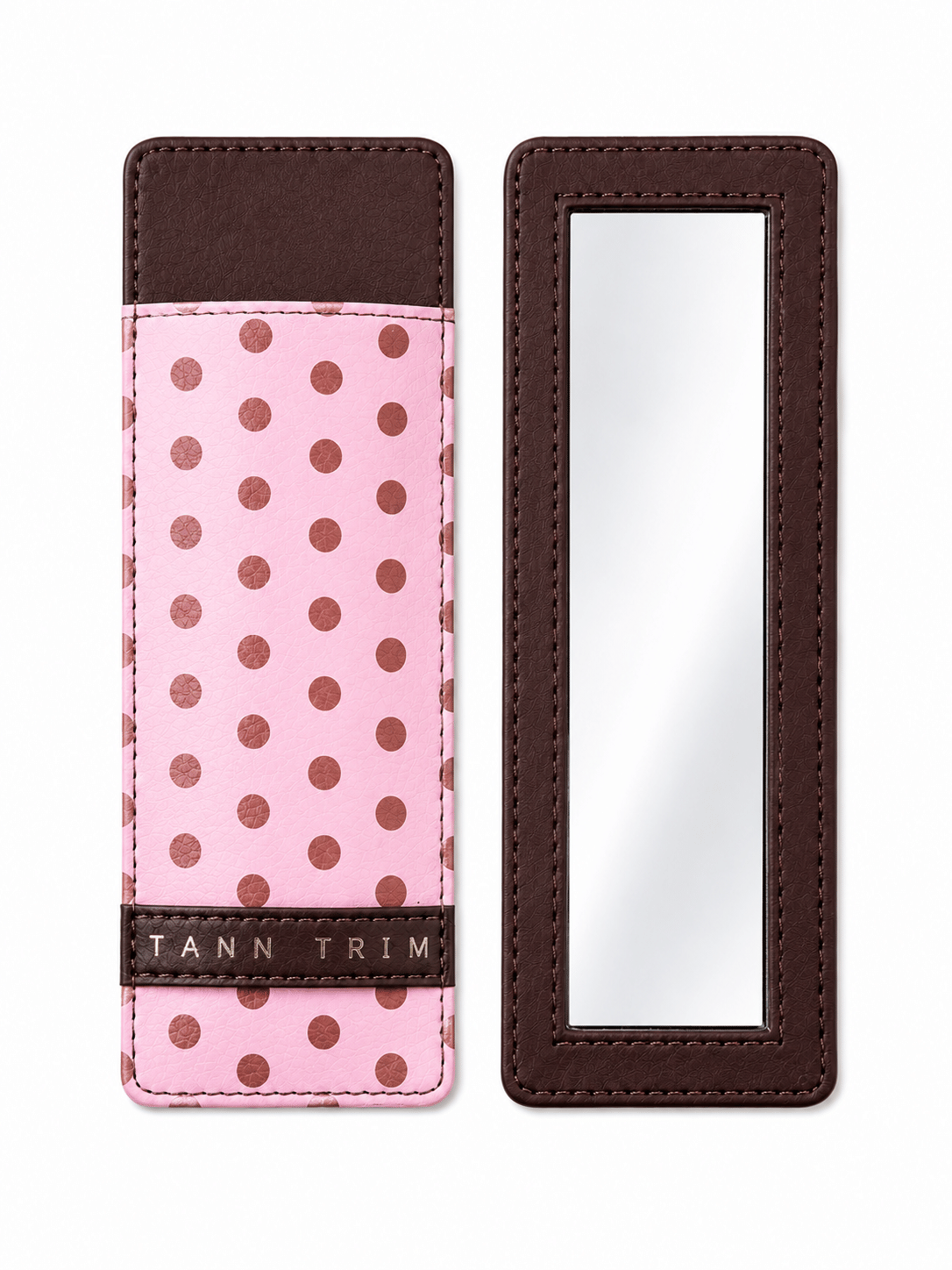 Pink & Tann Polka Lip Liner Case & Mirror
