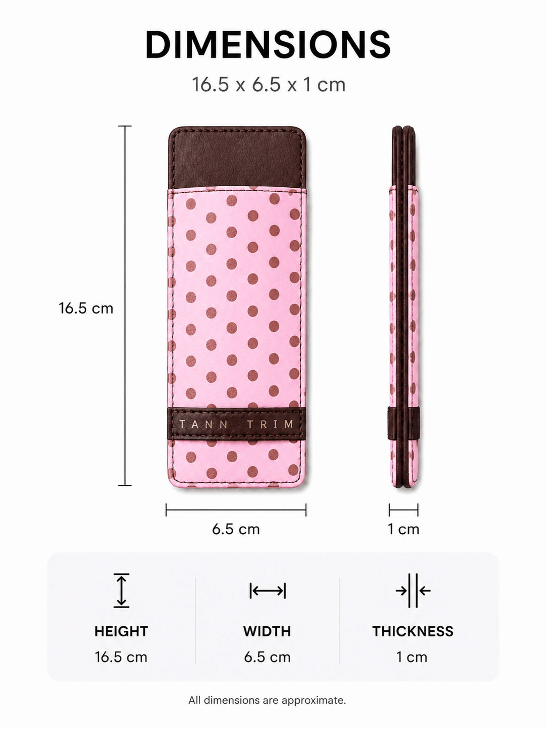 Pink & Tann Polka Lip Liner Case & Mirror
