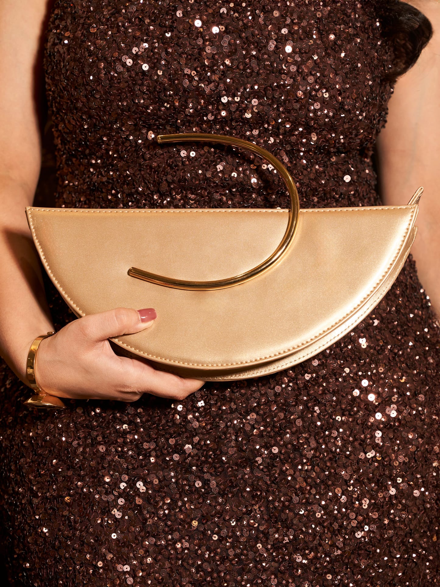 Gold Arch Handbag - Golden