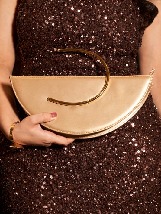 Gold Arch Handbag - Golden