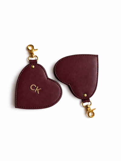 Wine Heart Mirror Bag Charm