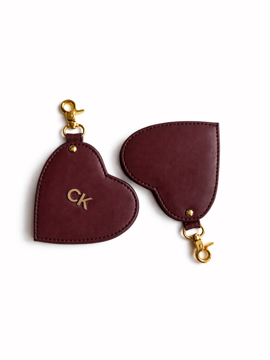 Wine Heart Mirror Bag Charm