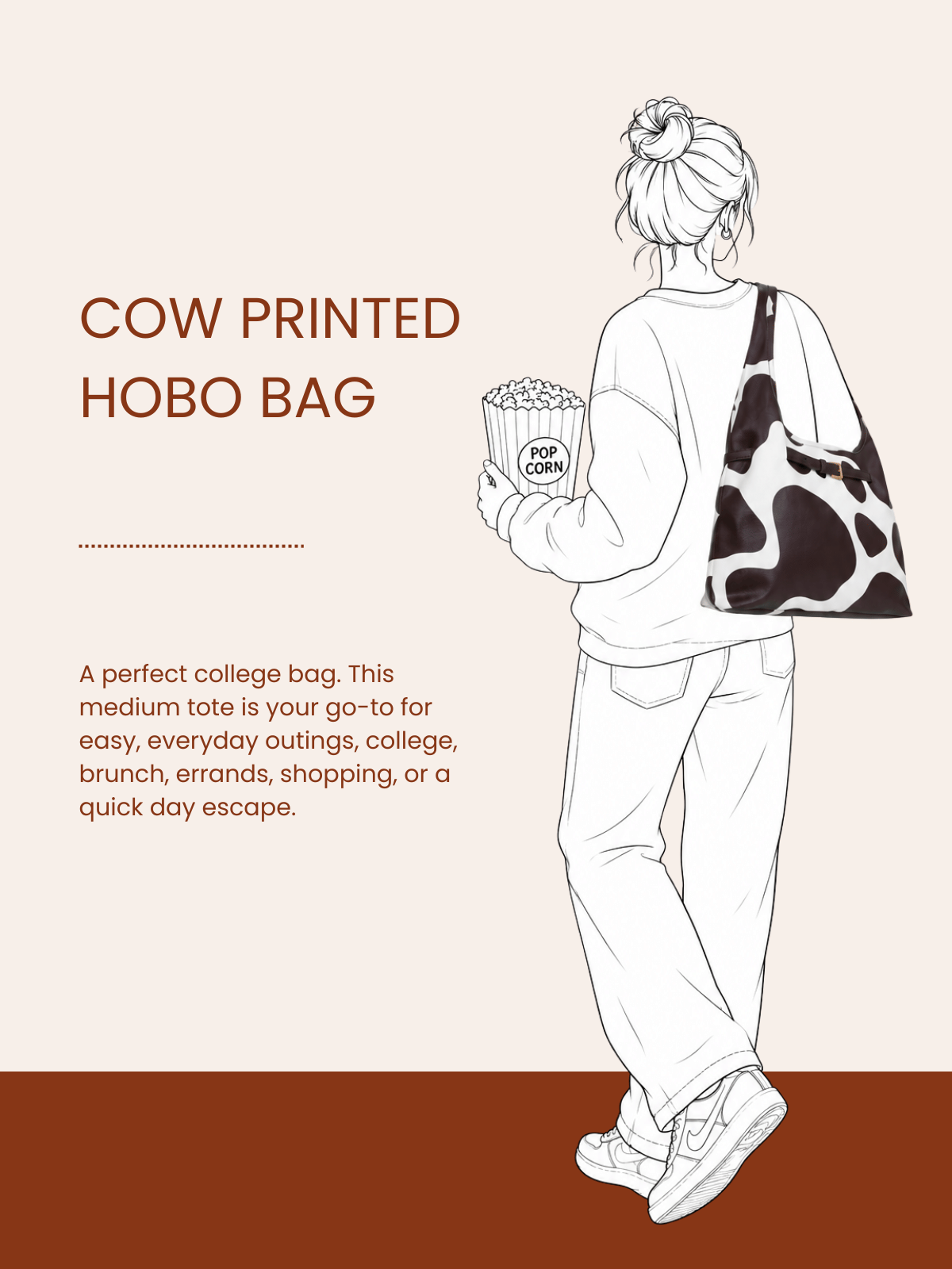 Cow Printed Shoulder Bag