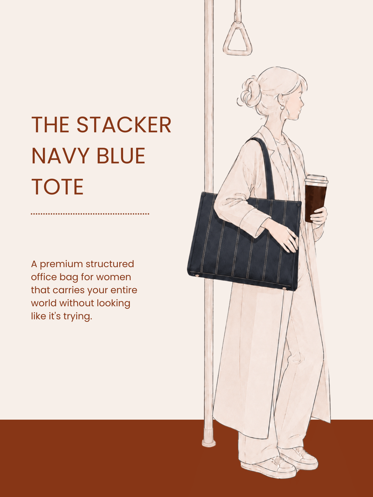 The Stacker Tote- Navy Blue