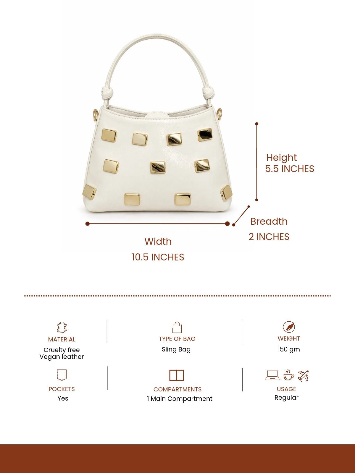 Pearl Girl Mini Bag | Ivory Studded Top-Handle Bag