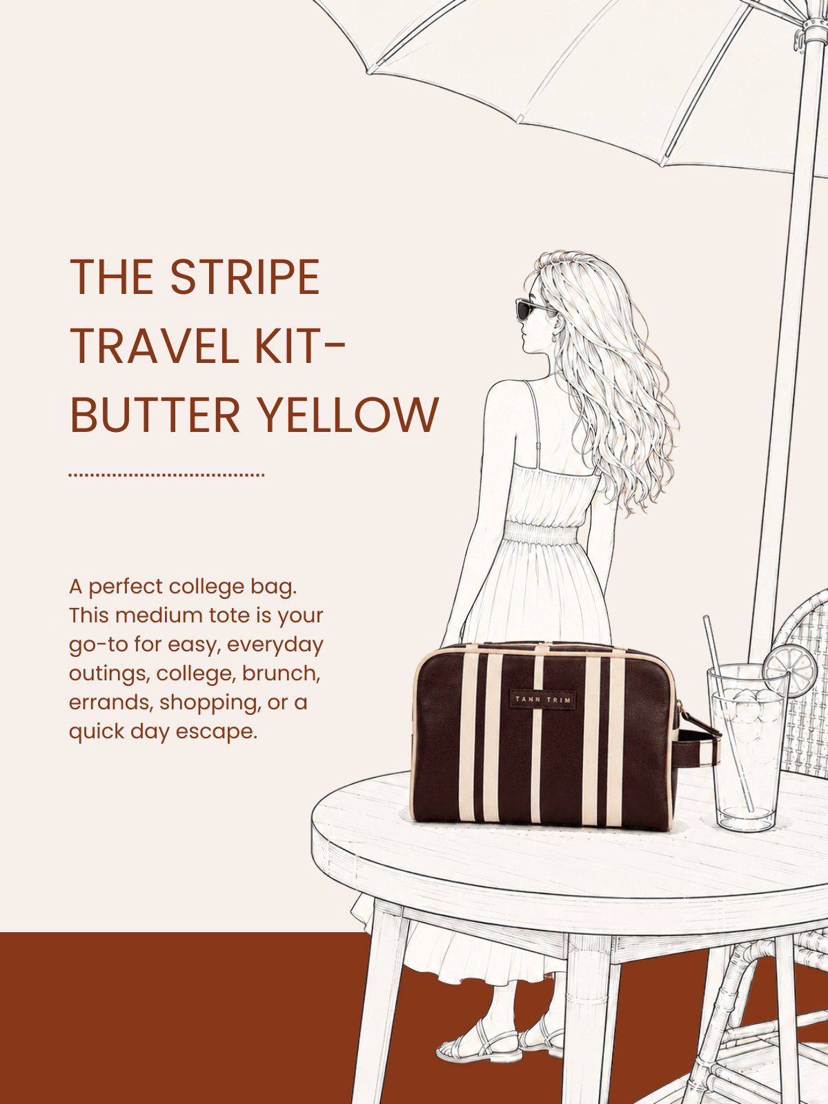 The Stripe Travel Kit - Butter Yellow