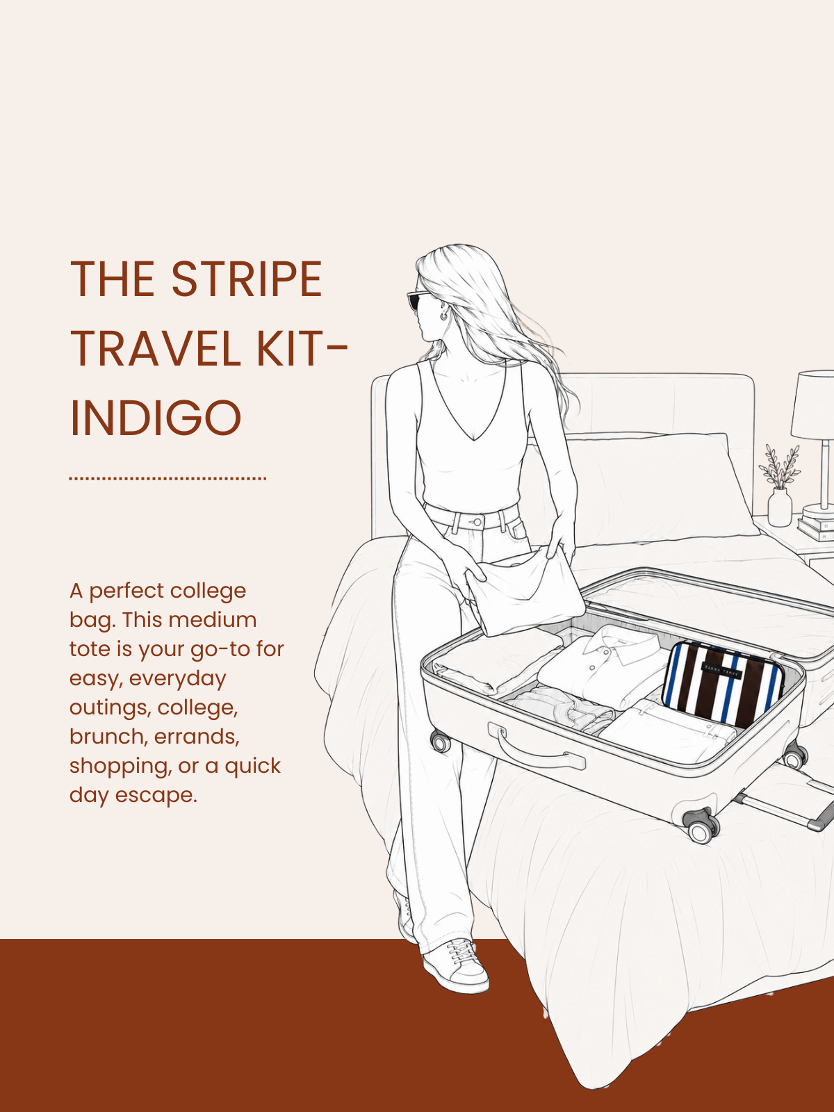 The Stripe Travel Kit - Indigo