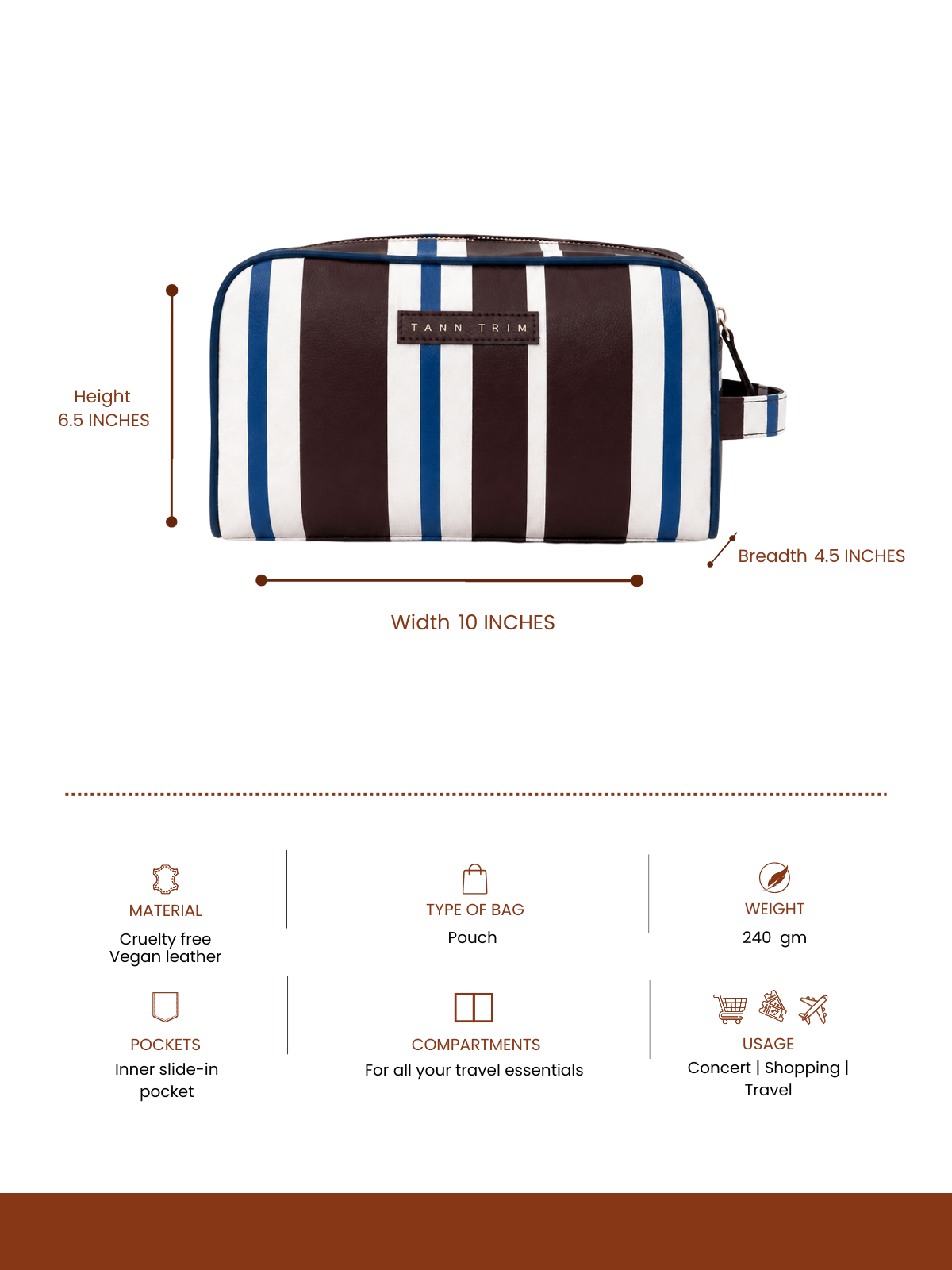 The Stripe Travel Kit - Indigo