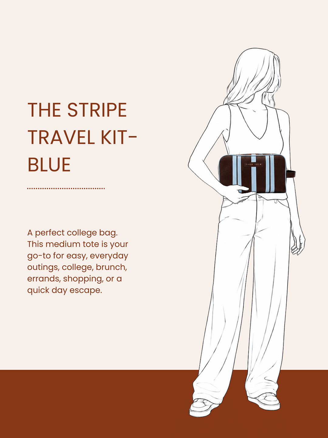 The Stripe Travel Kit - Brown & Blue
