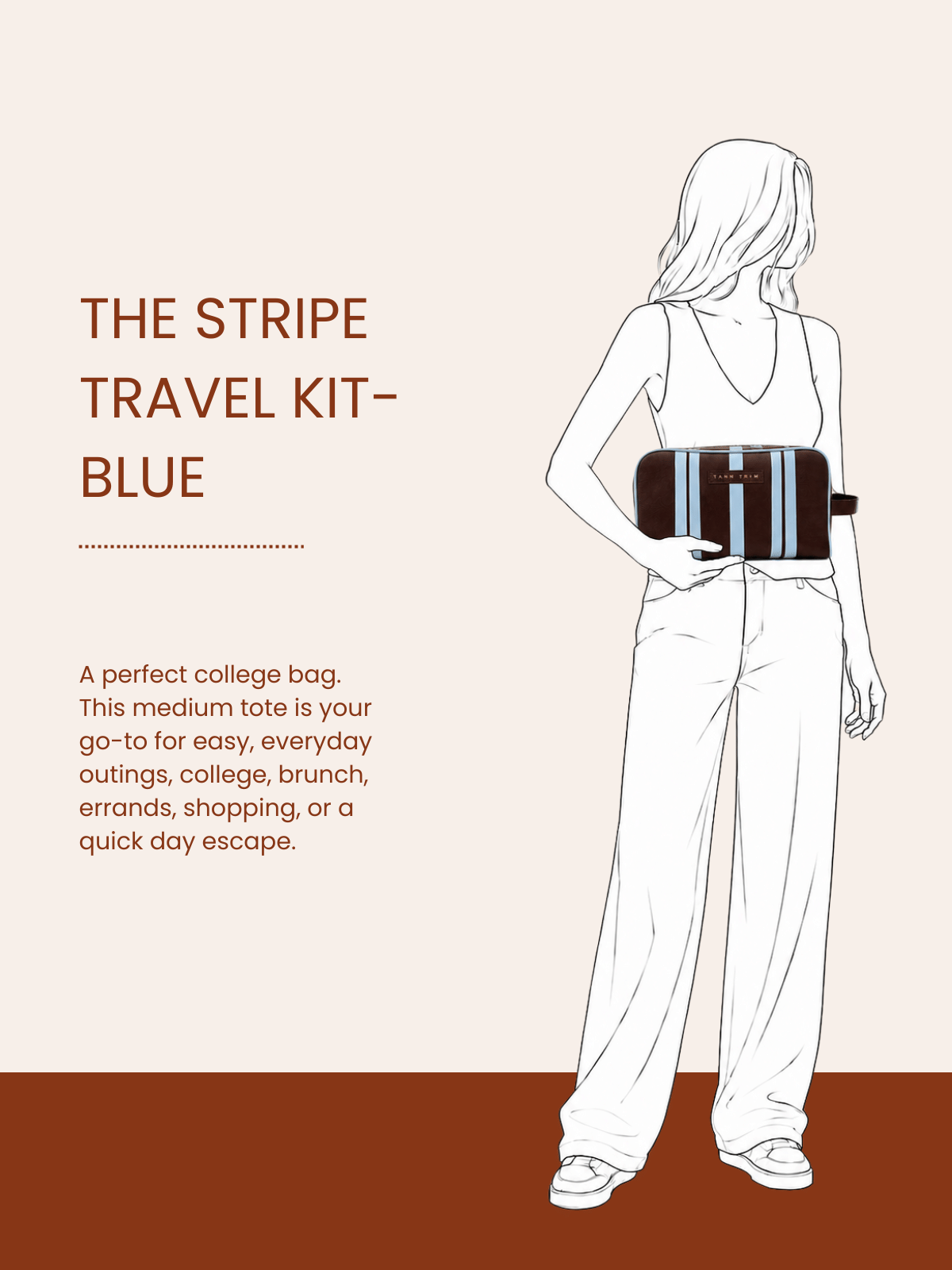The Stripe Travel Kit - Brown & Blue