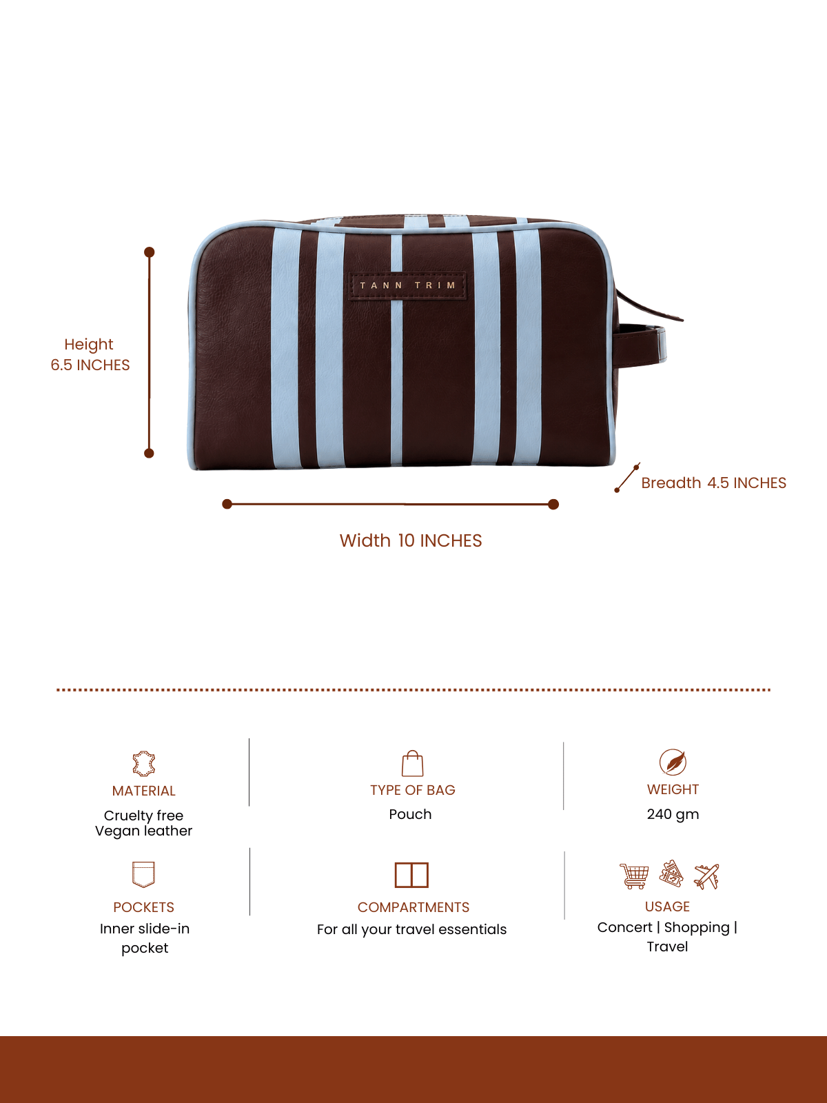 The Stripe Travel Kit - Brown & Blue