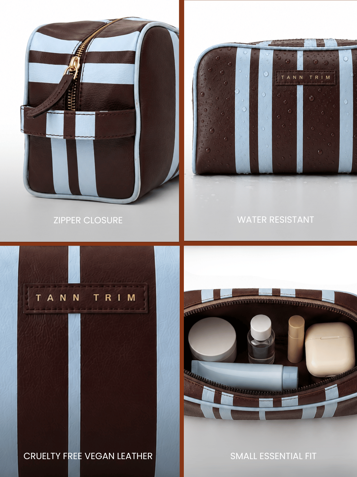 The Stripe Travel Kit - Brown & Blue