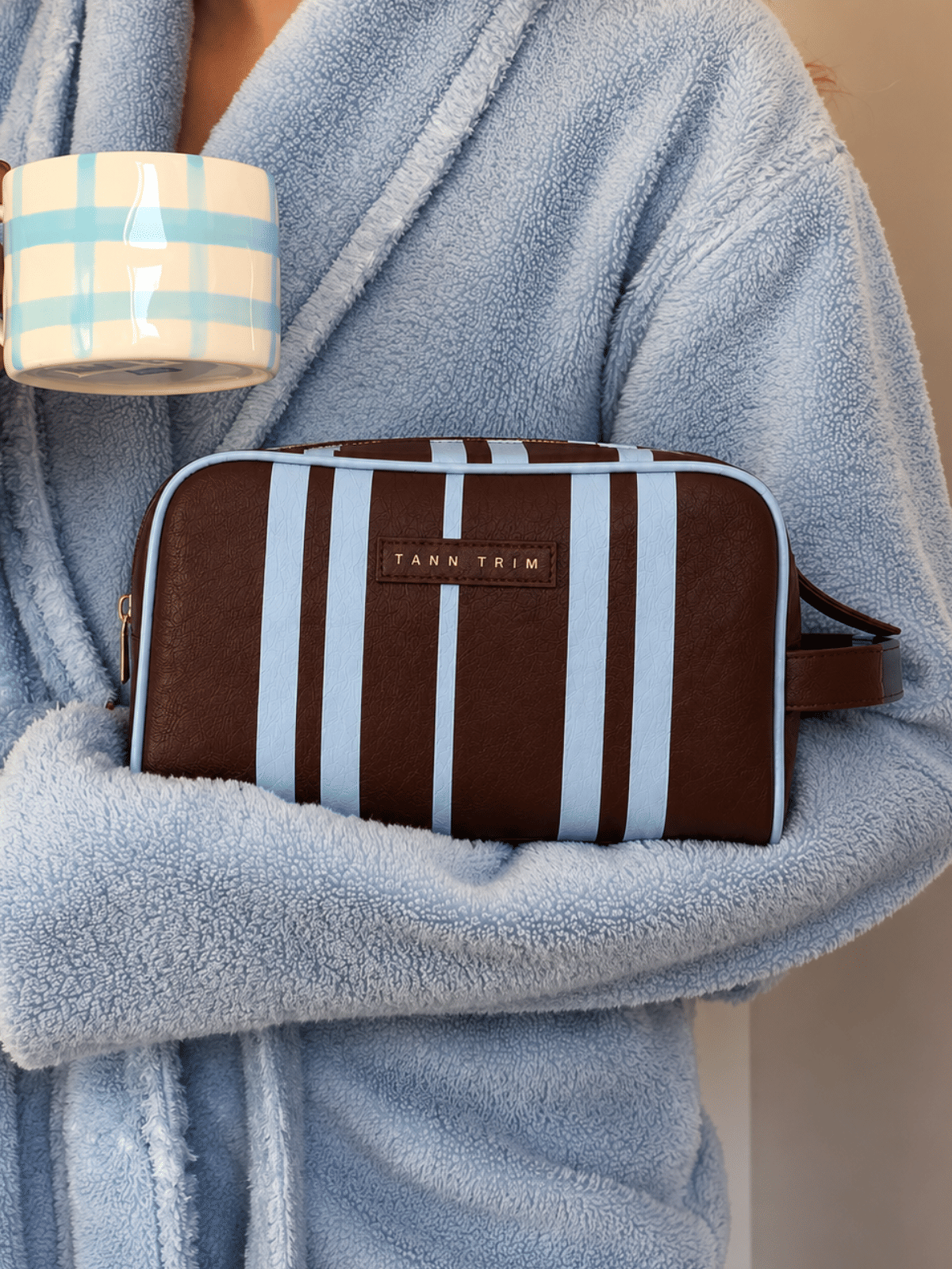 The Stripe Travel Kit - Brown & Blue