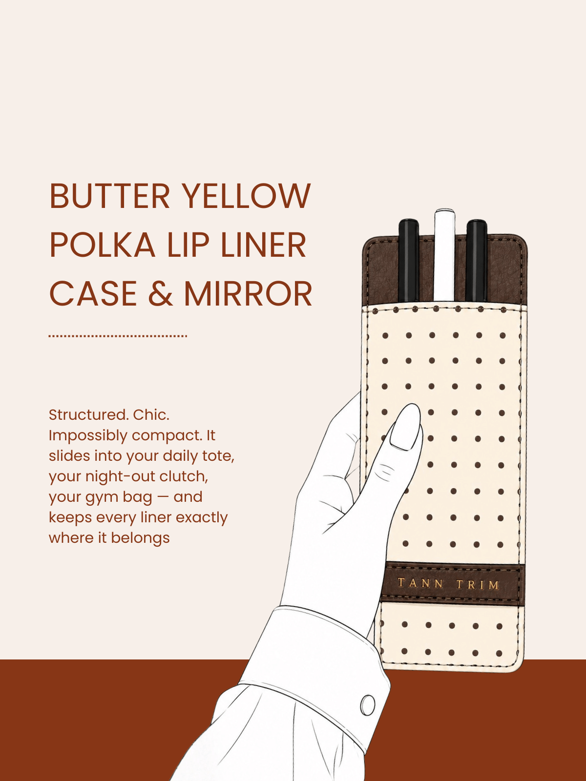 Butter Yellow Polka Lip Liner Case & Mirror