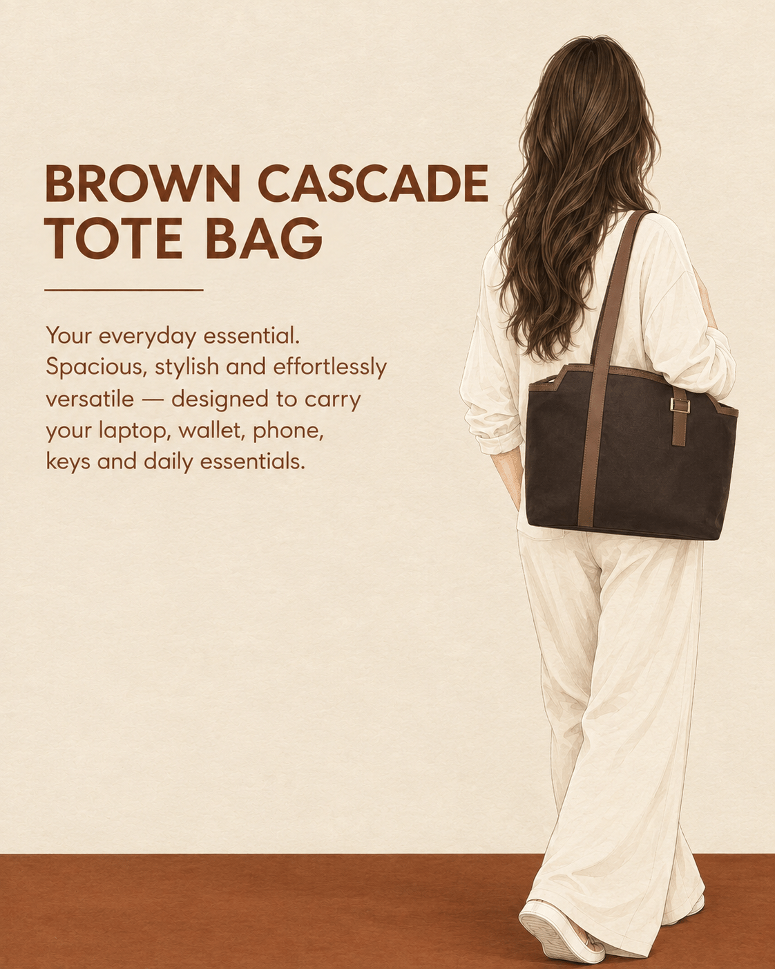 The Brown Cascade Tote Bag