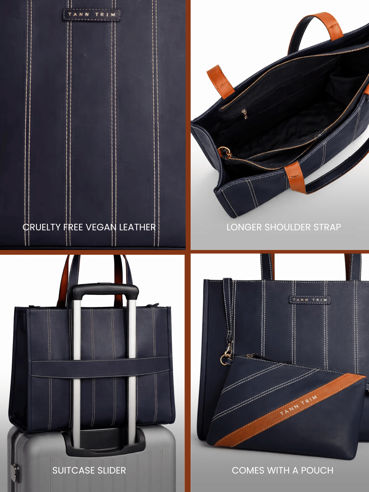 The Stacker Tote- Navy Blue