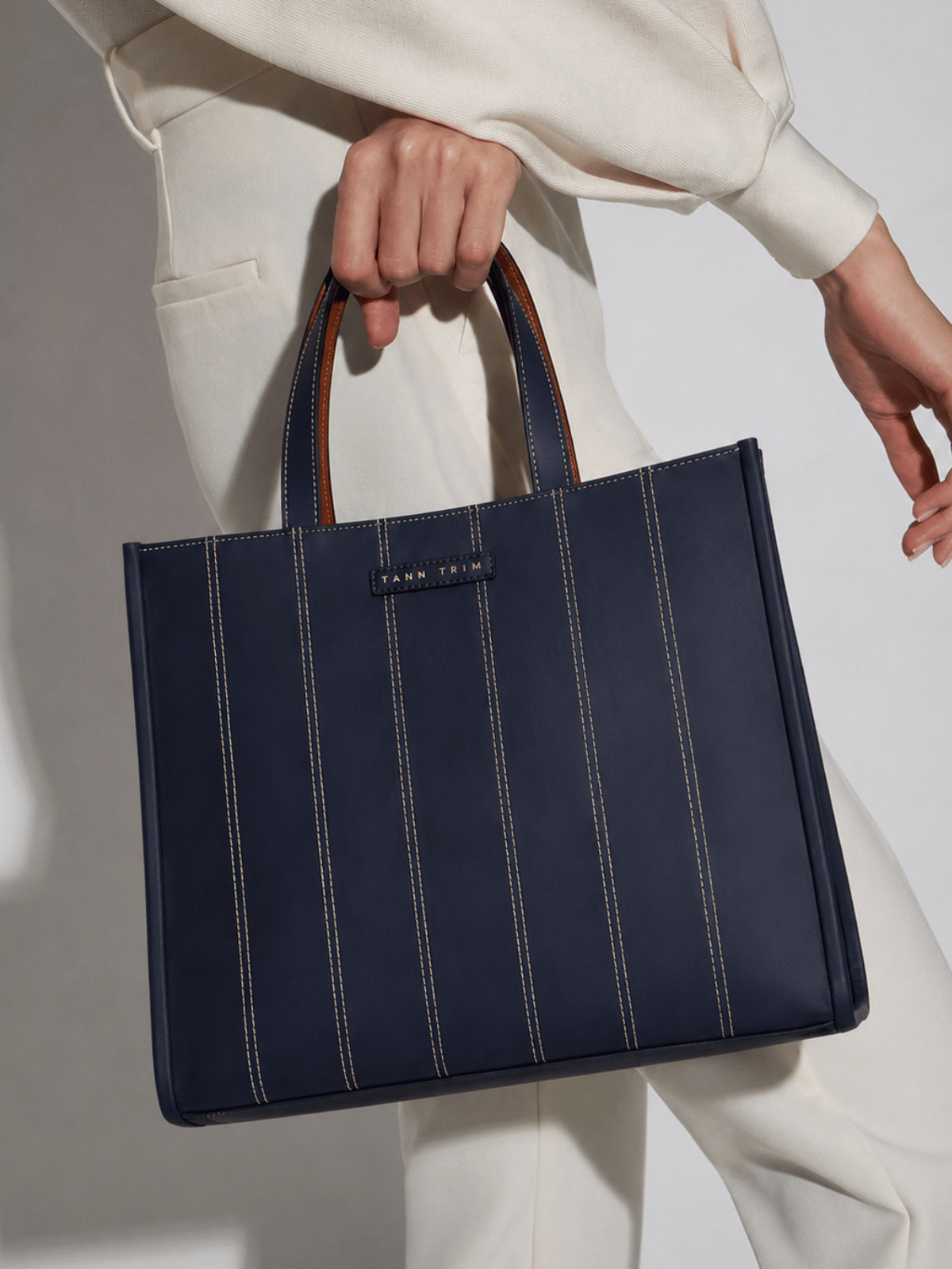 The Stacker Tote- Navy Blue