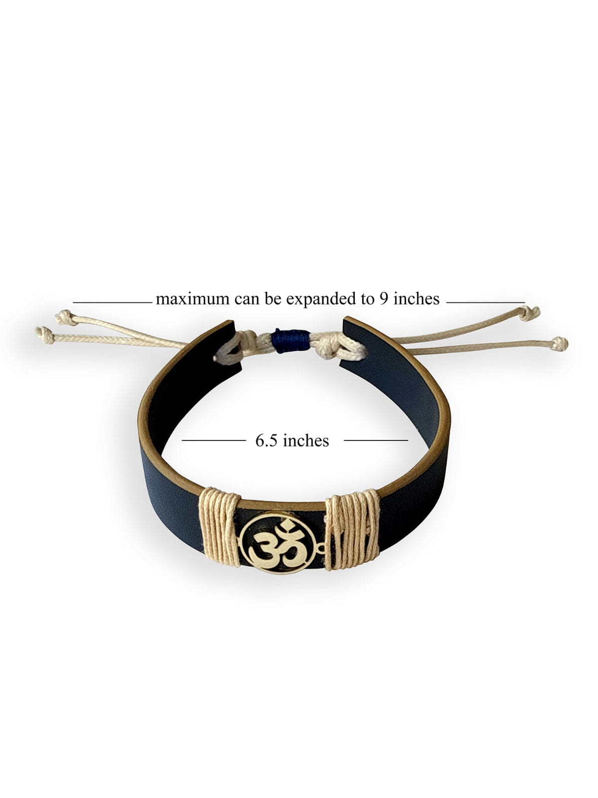 Blue Om Vegan Leather Band