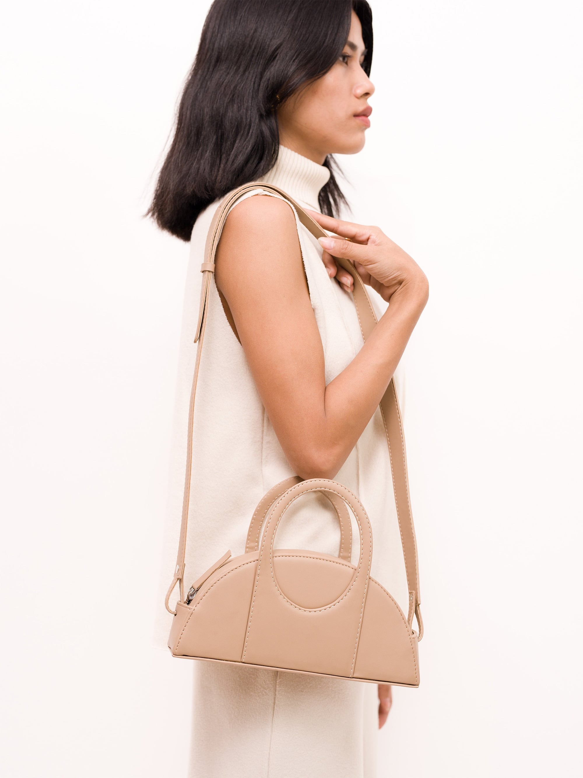 Beige OOO Sling Bag
