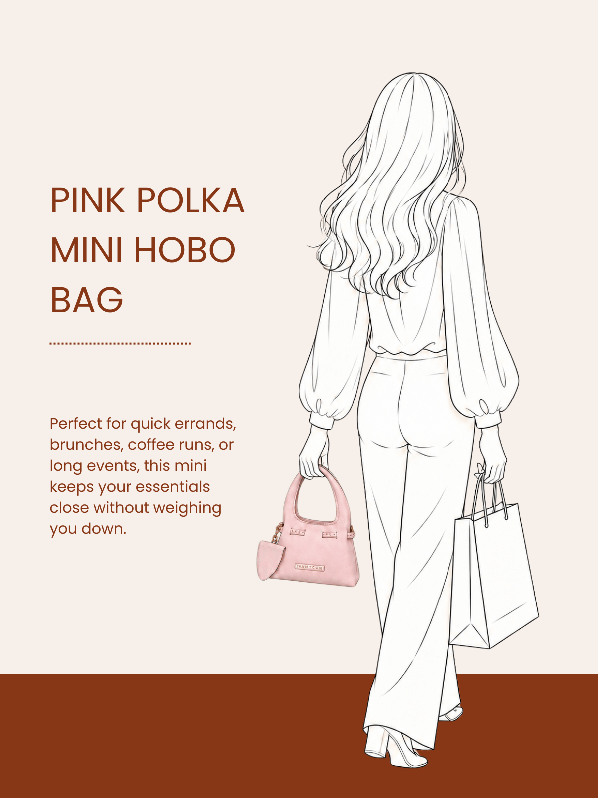 Pink Polka Mini Hobo Bag