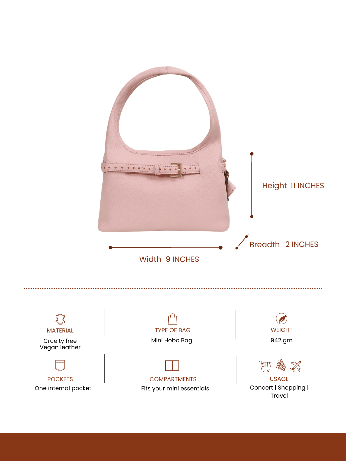 Pink Polka Mini Hobo Bag