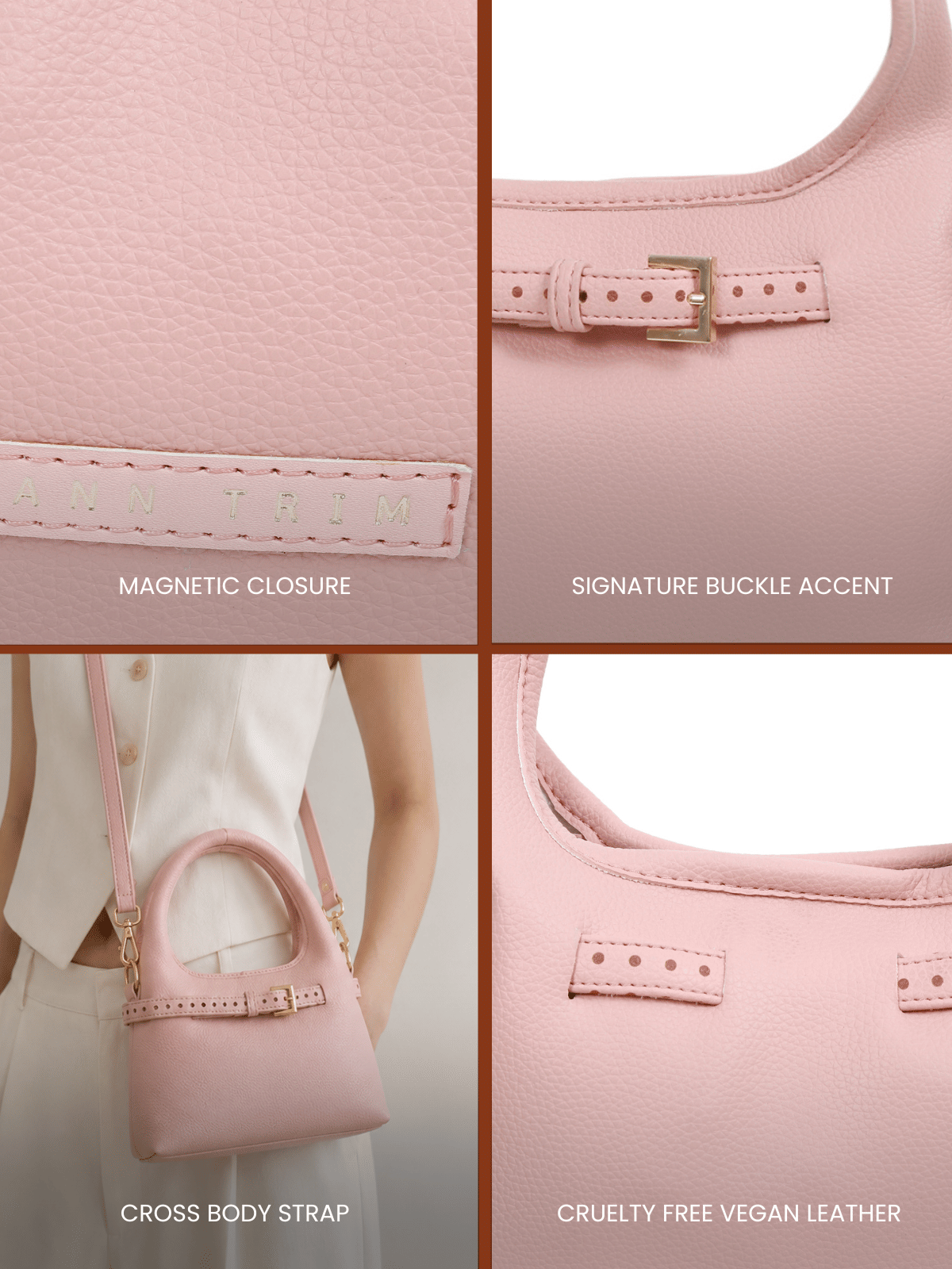 Pink Polka Mini Hobo Bag