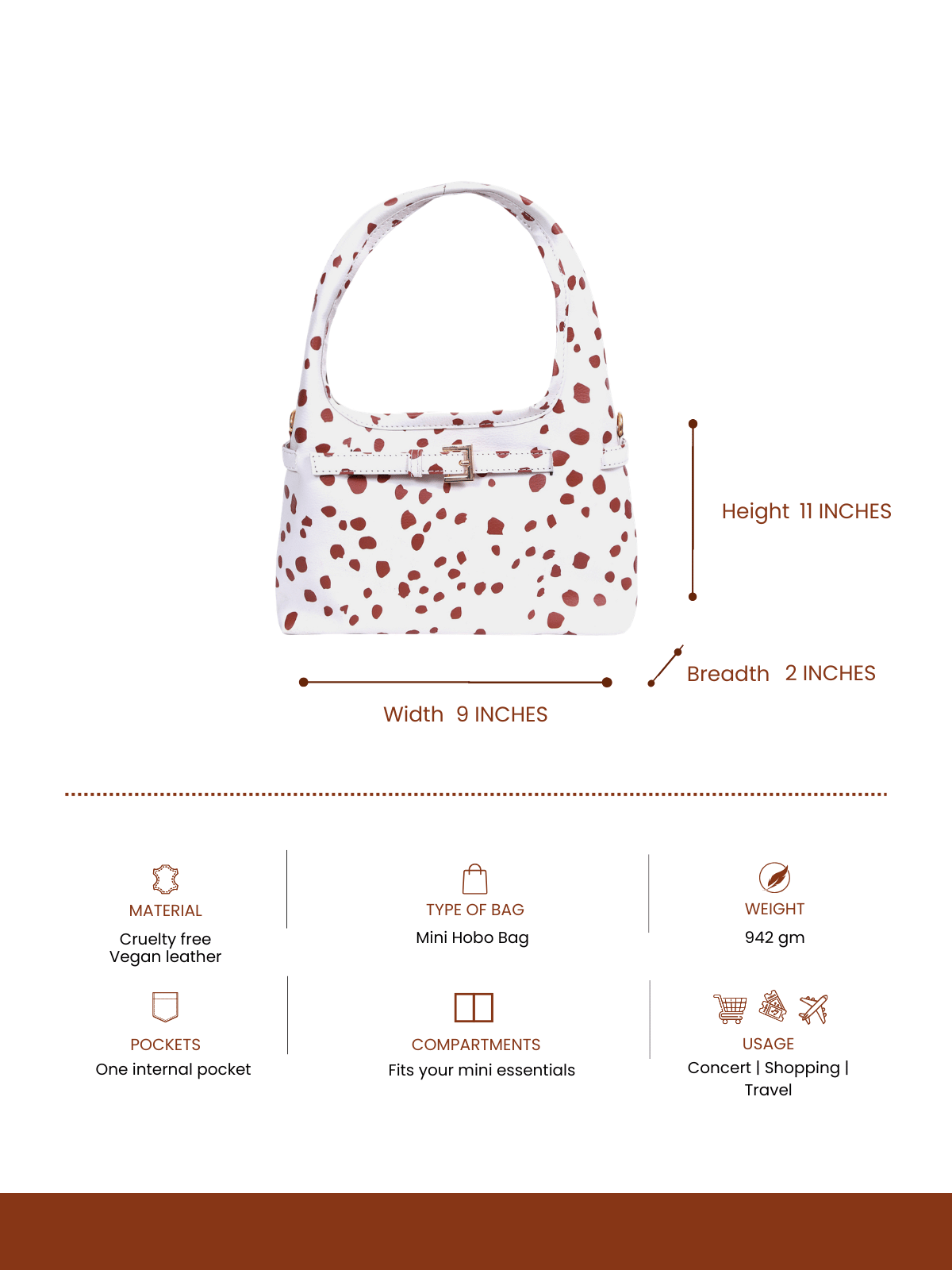 Dotted Mini Hobo Bag