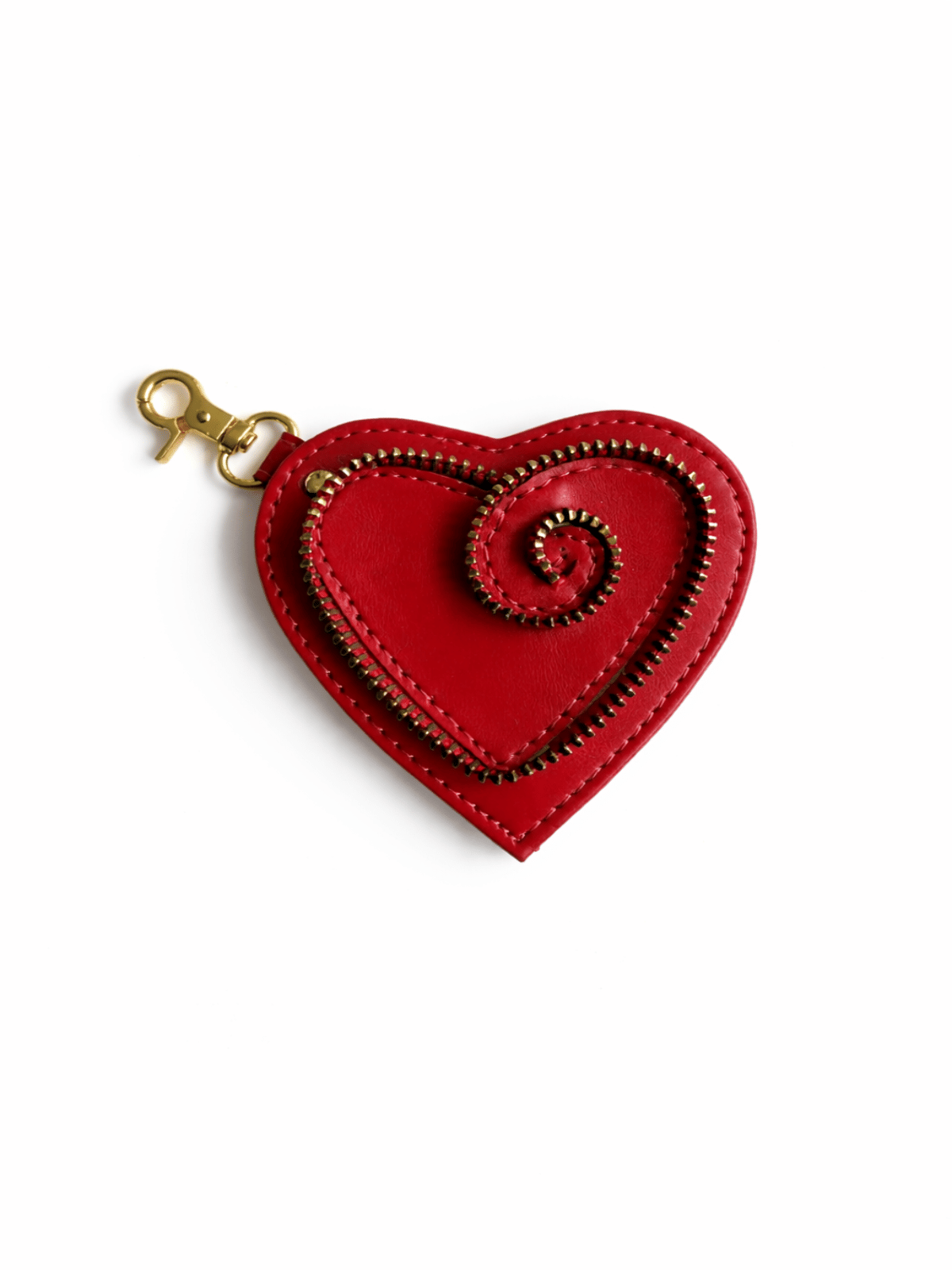 Zip Heart Mirror Bag Charm