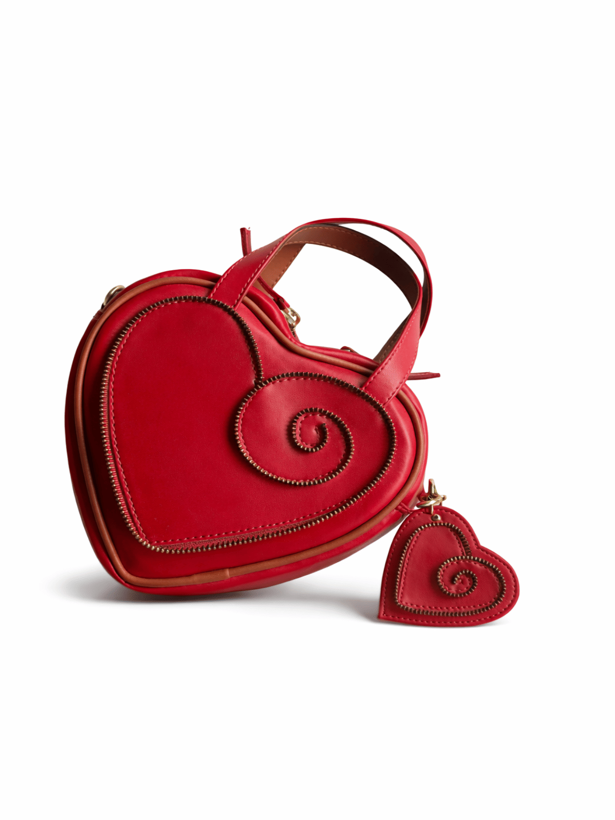 Zip Heart Mirror Bag Charm
