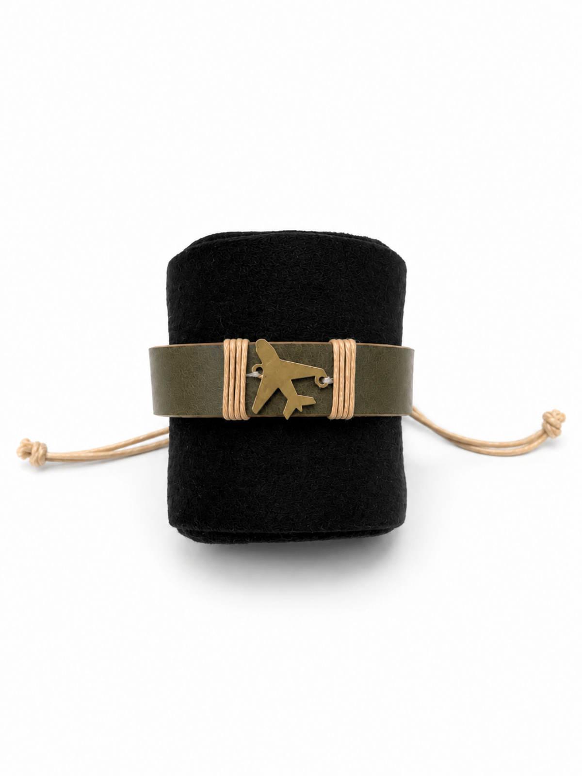 Olive Green Airplane Vegan Leather Band