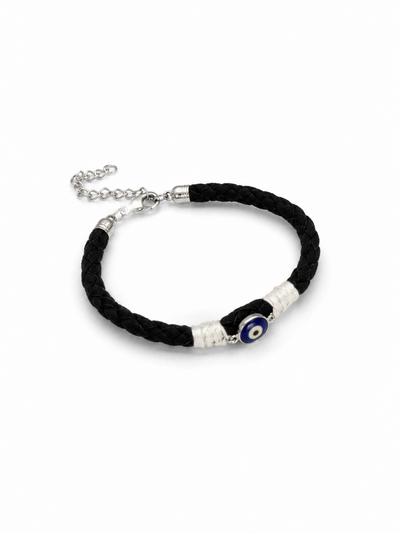 Black Suede Evil Eye Vegan Leather Band