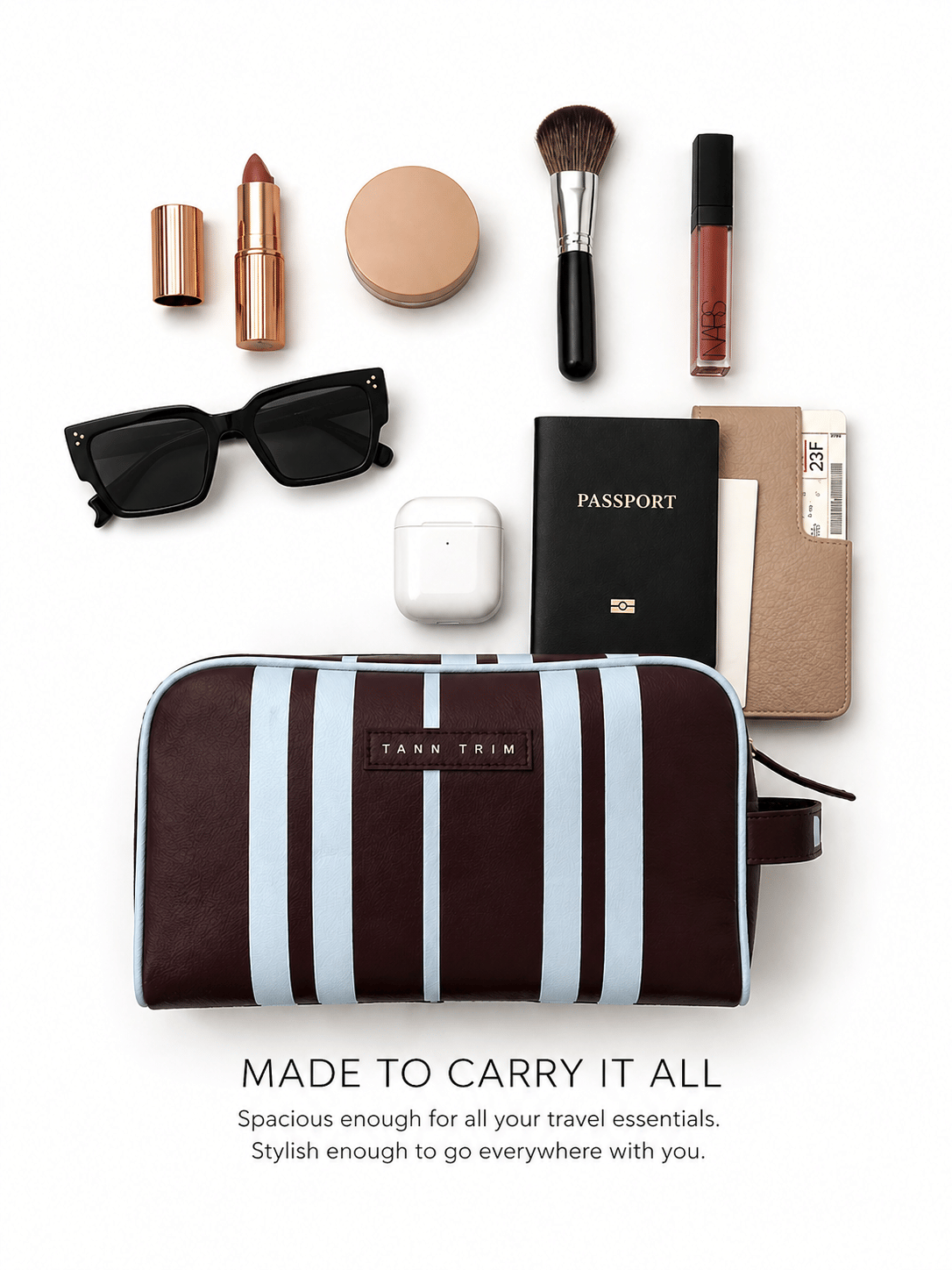 The Stripe Travel Kit - Brown & Blue