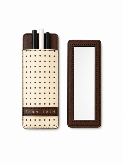 Butter Yellow Polka Lip Liner Case & Mirror