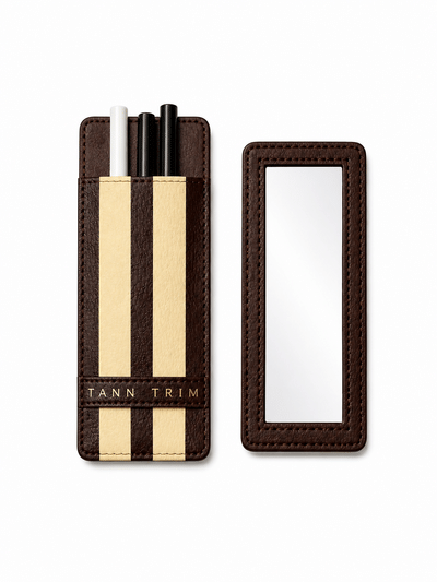 Butter Yellow Striper Lip Liner Case & Mirror