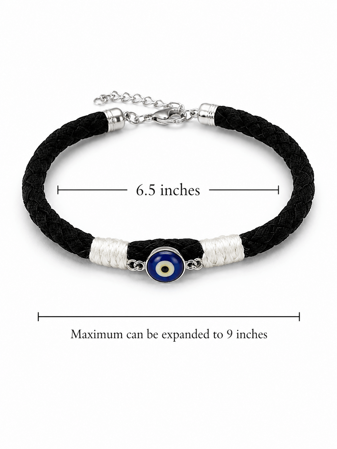 Black Suede Evil Eye Vegan Leather Band