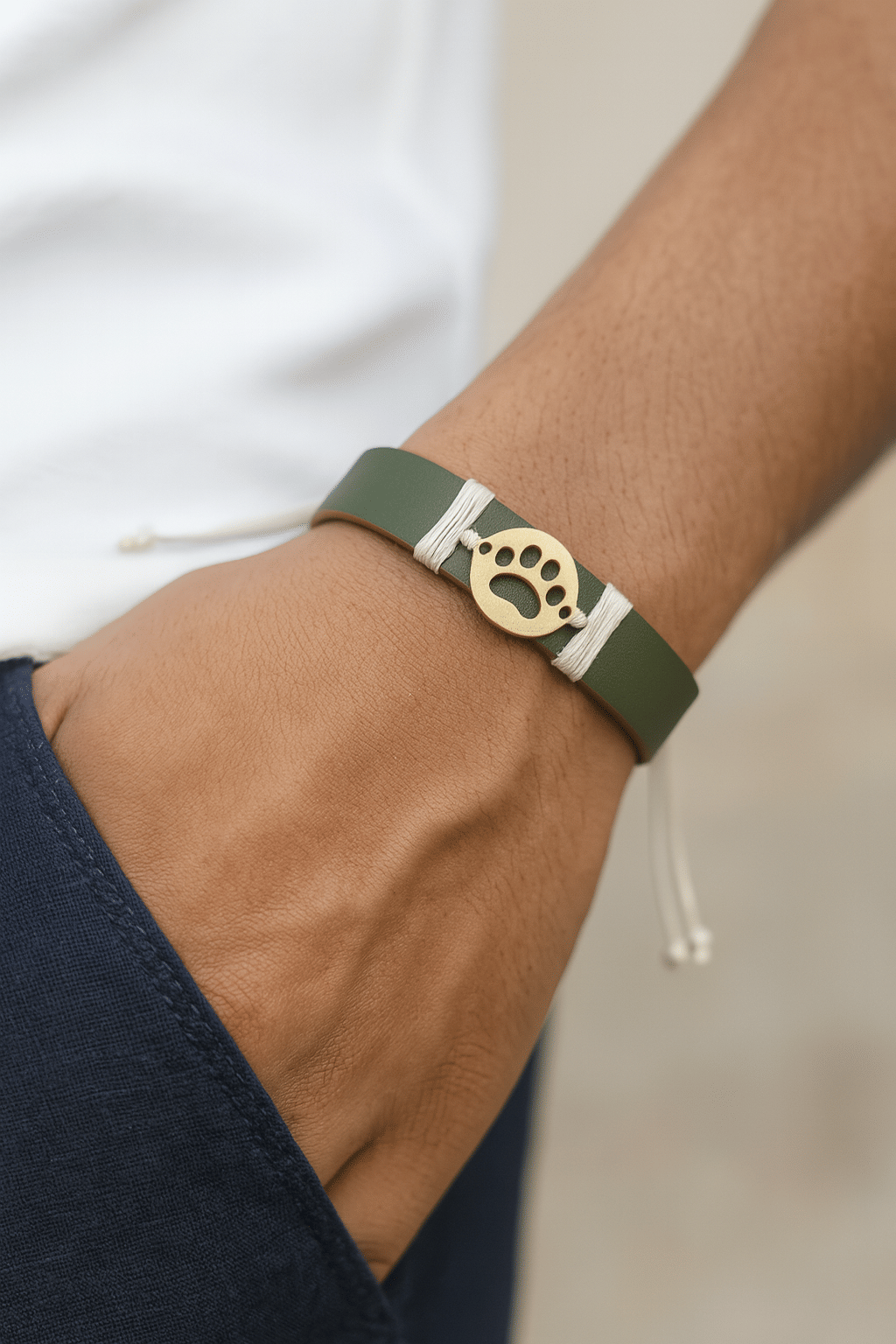 Blue Paw Vegan Leather Band