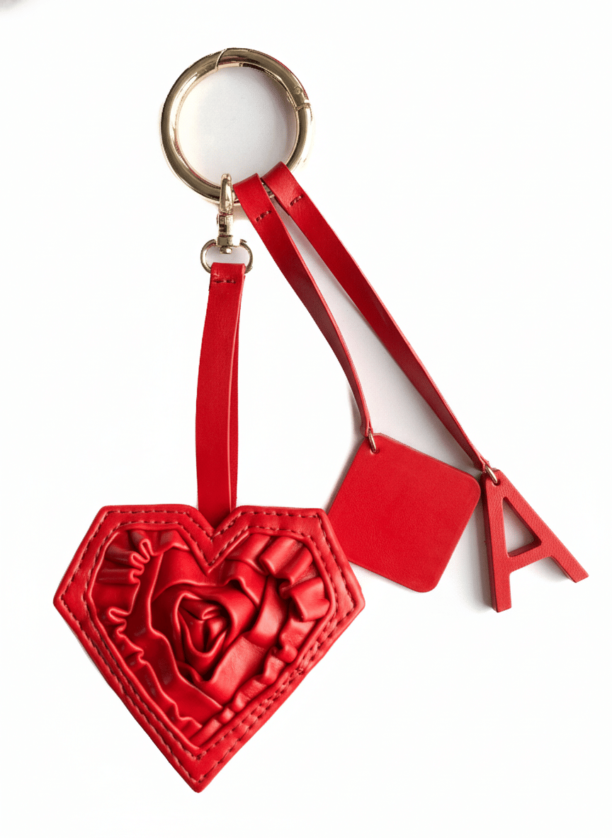 Heart & Initial Bag Charm