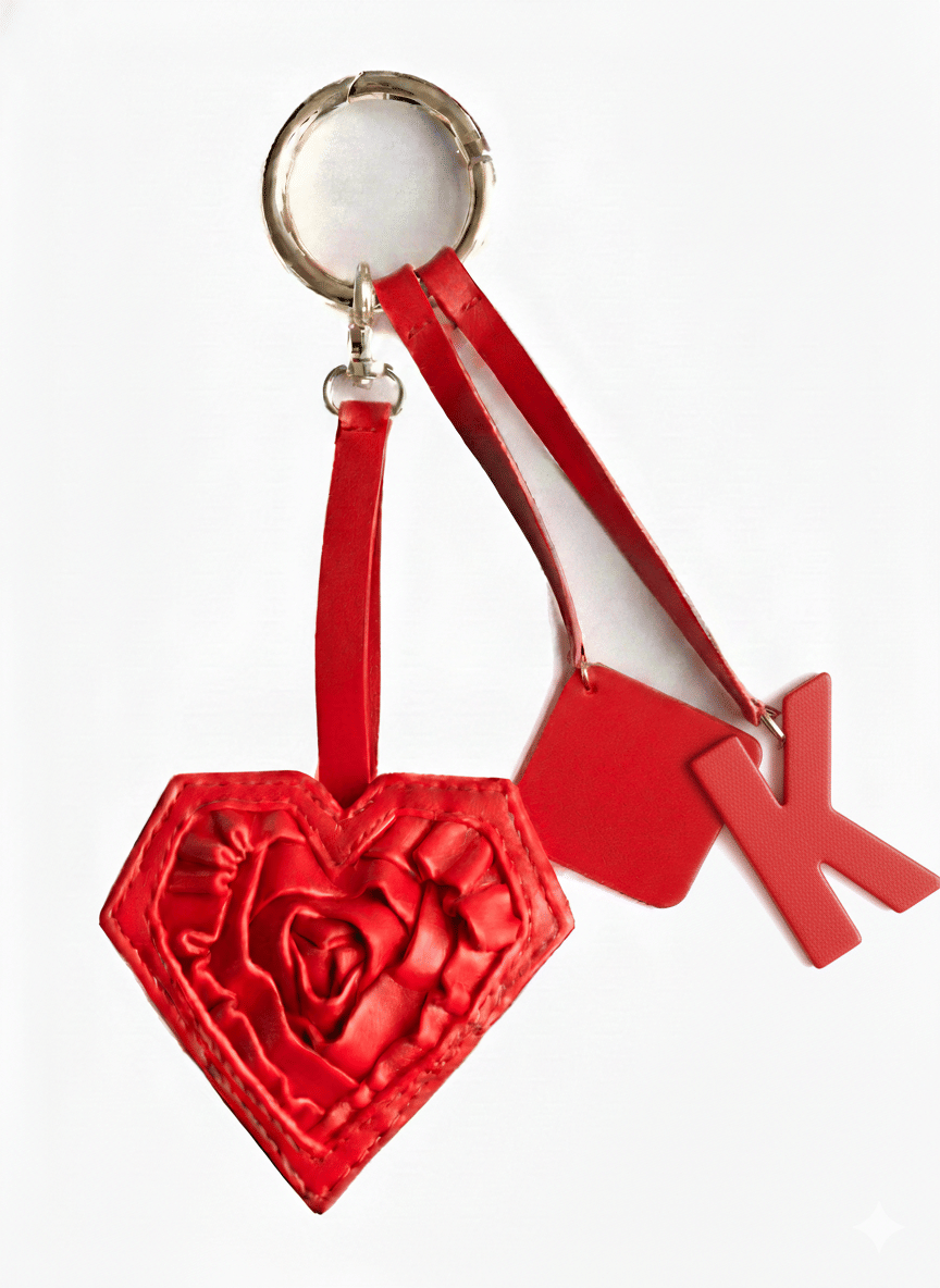 Heart & Initial Bag Charm