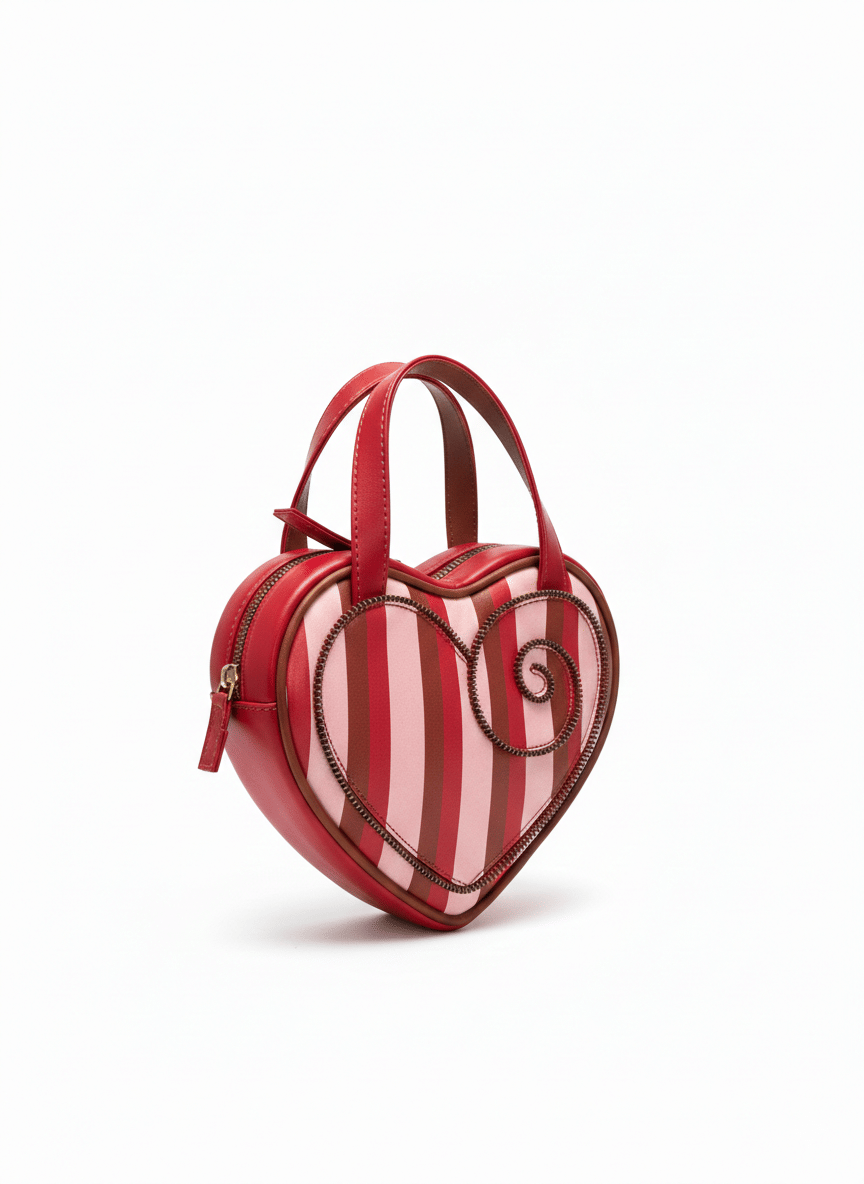 Stripe Chain Heart Bag