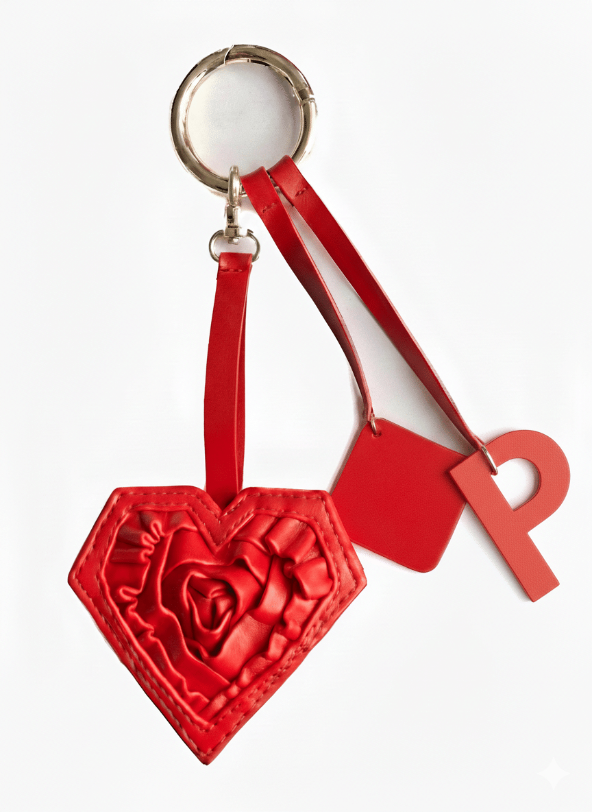 Heart & Initial Bag Charm
