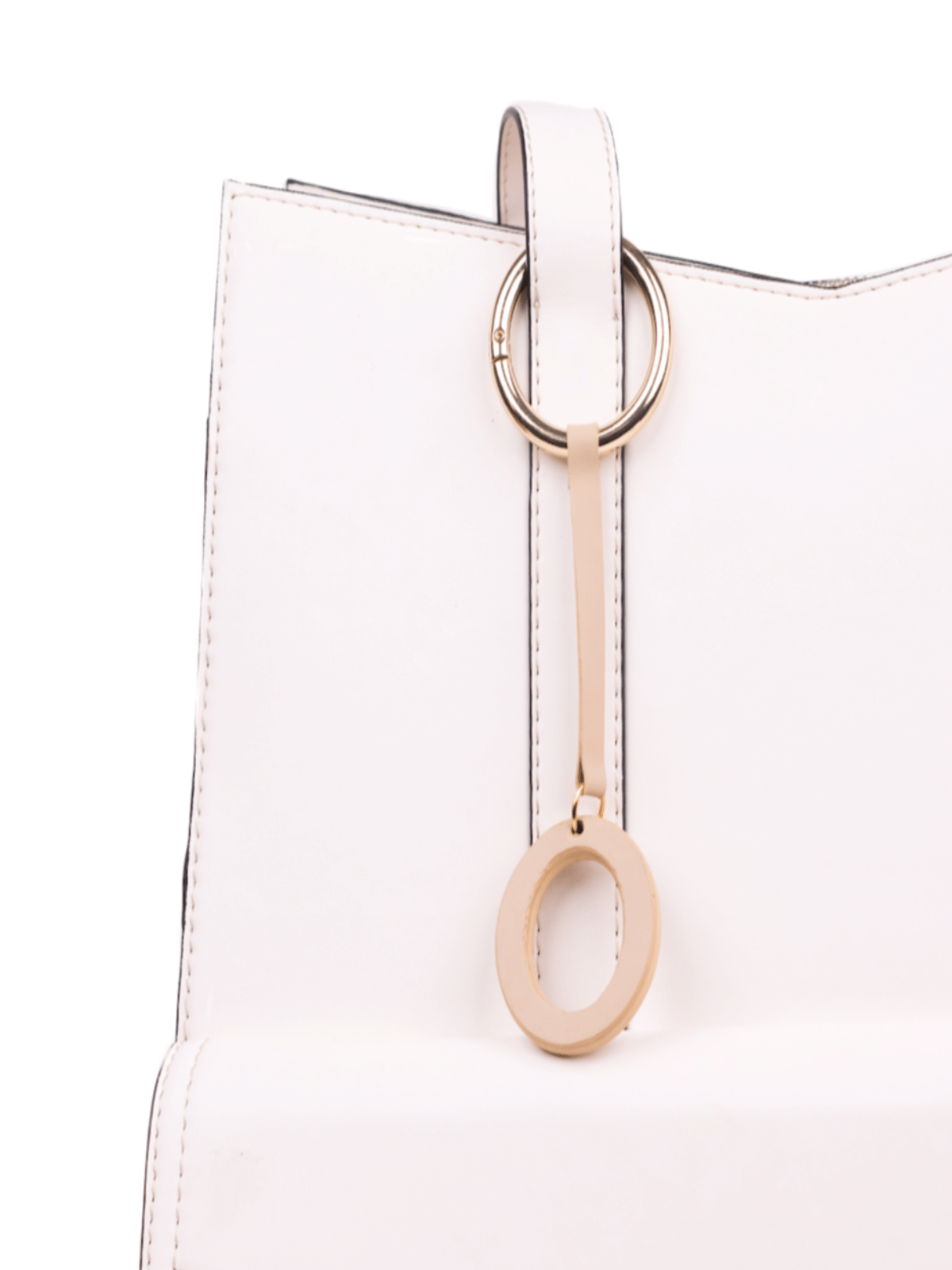 Beige Letter Bag Charm