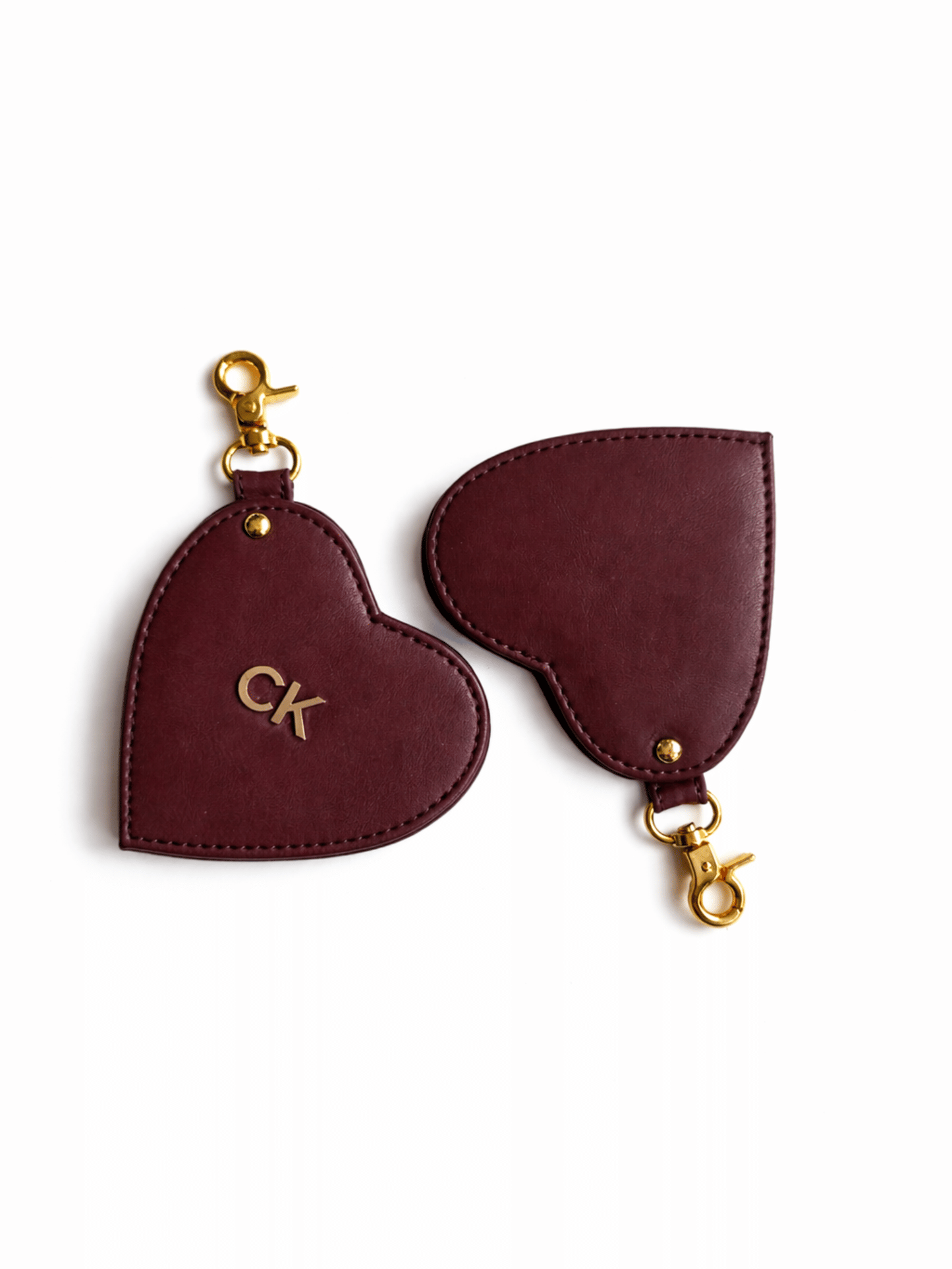 Wine Heart Mirror Bag Charm