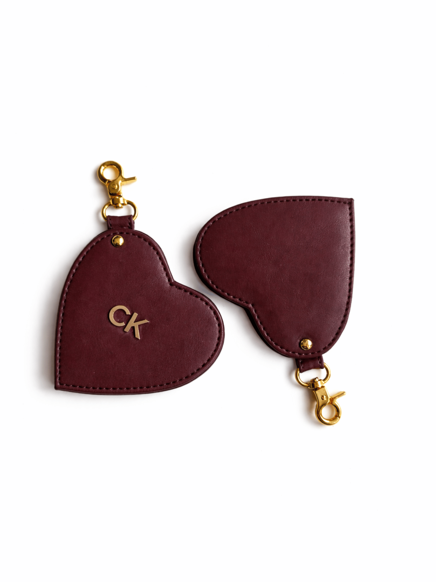 Wine Heart Mirror Bag Charm
